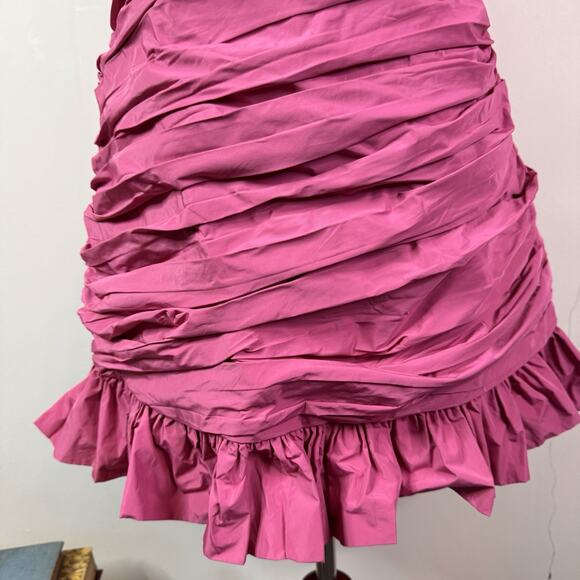 LoveShackFancy Jessilyn Dress Pomegranate Pink Cutout Ruched Mini NWT Size 12 - Picture 4 of 10